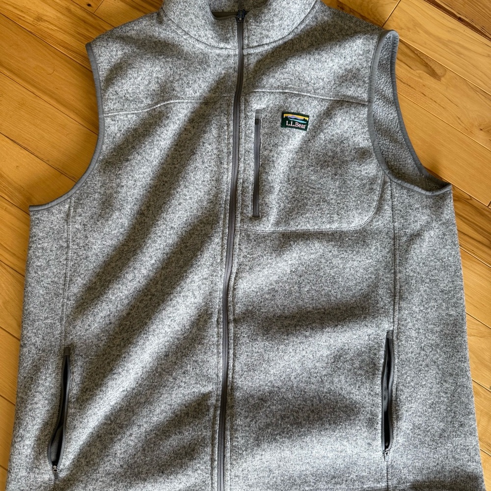 L.L.Bean Gray Sweater Fleece Vest